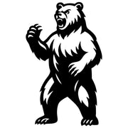 Angry Grizzly Bear DXF File – CNC Cutting Design | AWBEAR128