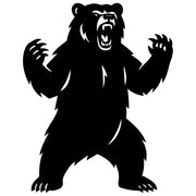 Angry Grizzly Bear DXF File – CNC Cutting Design | AWBEAR132