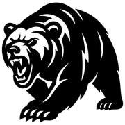 Angry Grizzly Bear DXF File – CNC Cutting Design | AWBEAR140