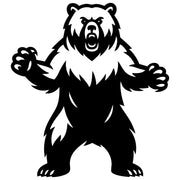 Angry Grizzly Bear DXF File – CNC Cutting Design | AWBEAR142