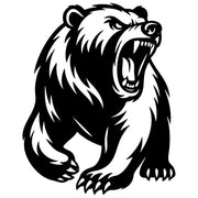Angry Grizzly Bear DXF File – CNC Cutting Design | AWBEAR147