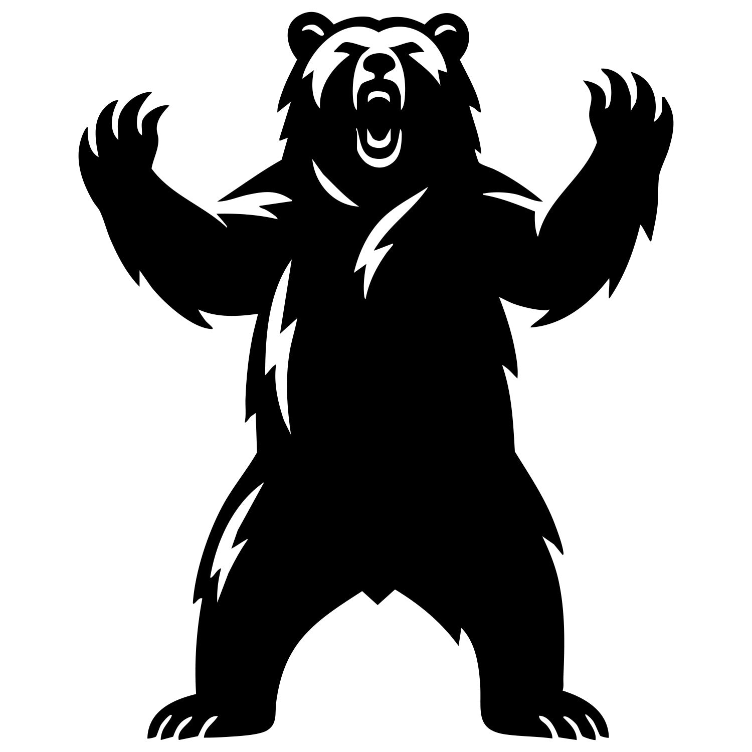 Angry Grizzly Bear DXF File – CNC Cutting Design | AWBEAR155