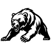 Angry Grizzly Bear DXF File – CNC Cutting Design | AWBEAR156