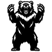 Angry Grizzly Bear DXF File – CNC Cutting Design | AWBEAR158