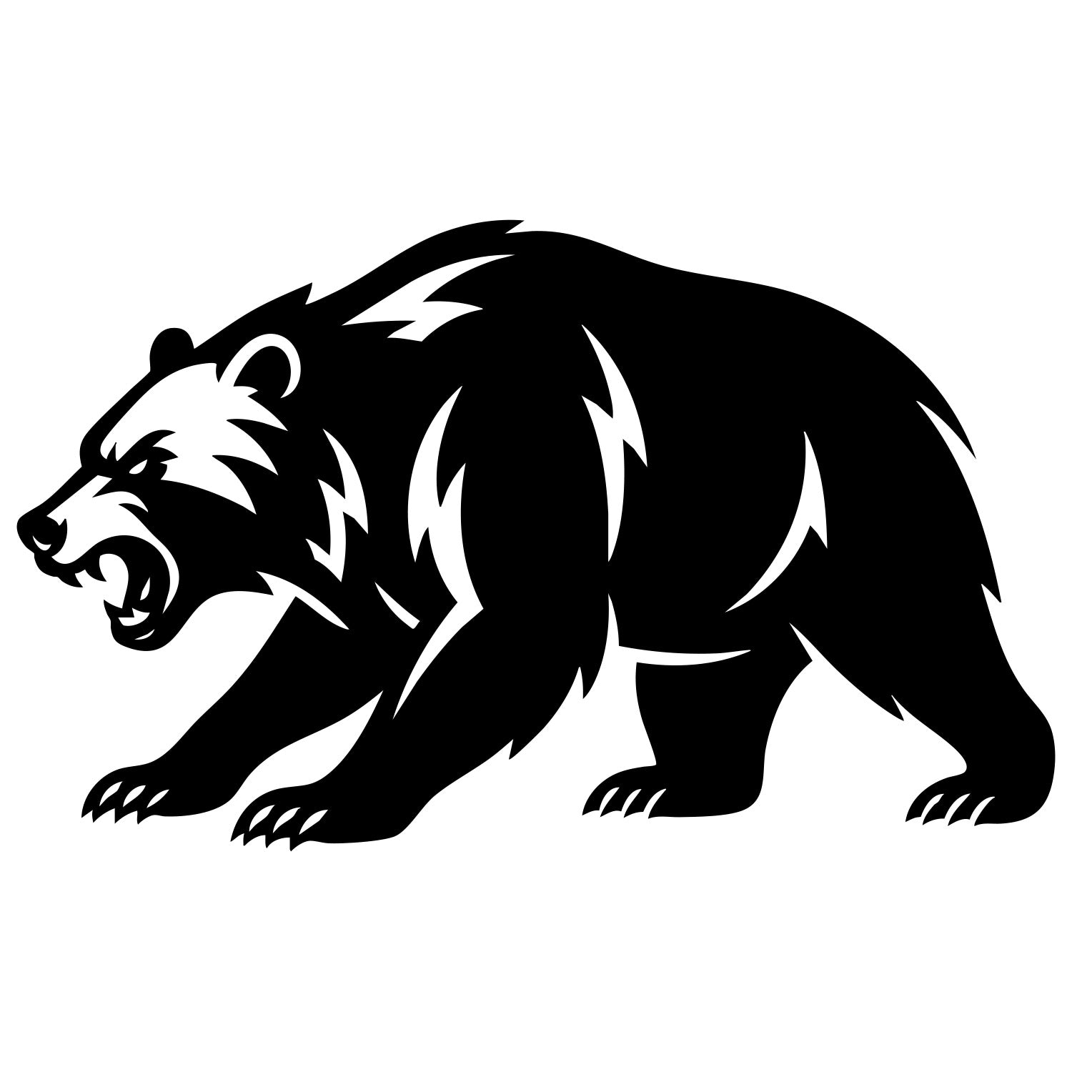 Angry Grizzly Bear DXF File – CNC Cutting Design | AWBEAR163