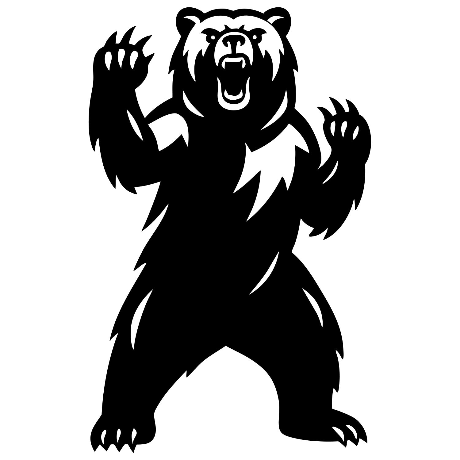 Angry Grizzly Bear DXF File – CNC Cutting Design | AWBEAR166
