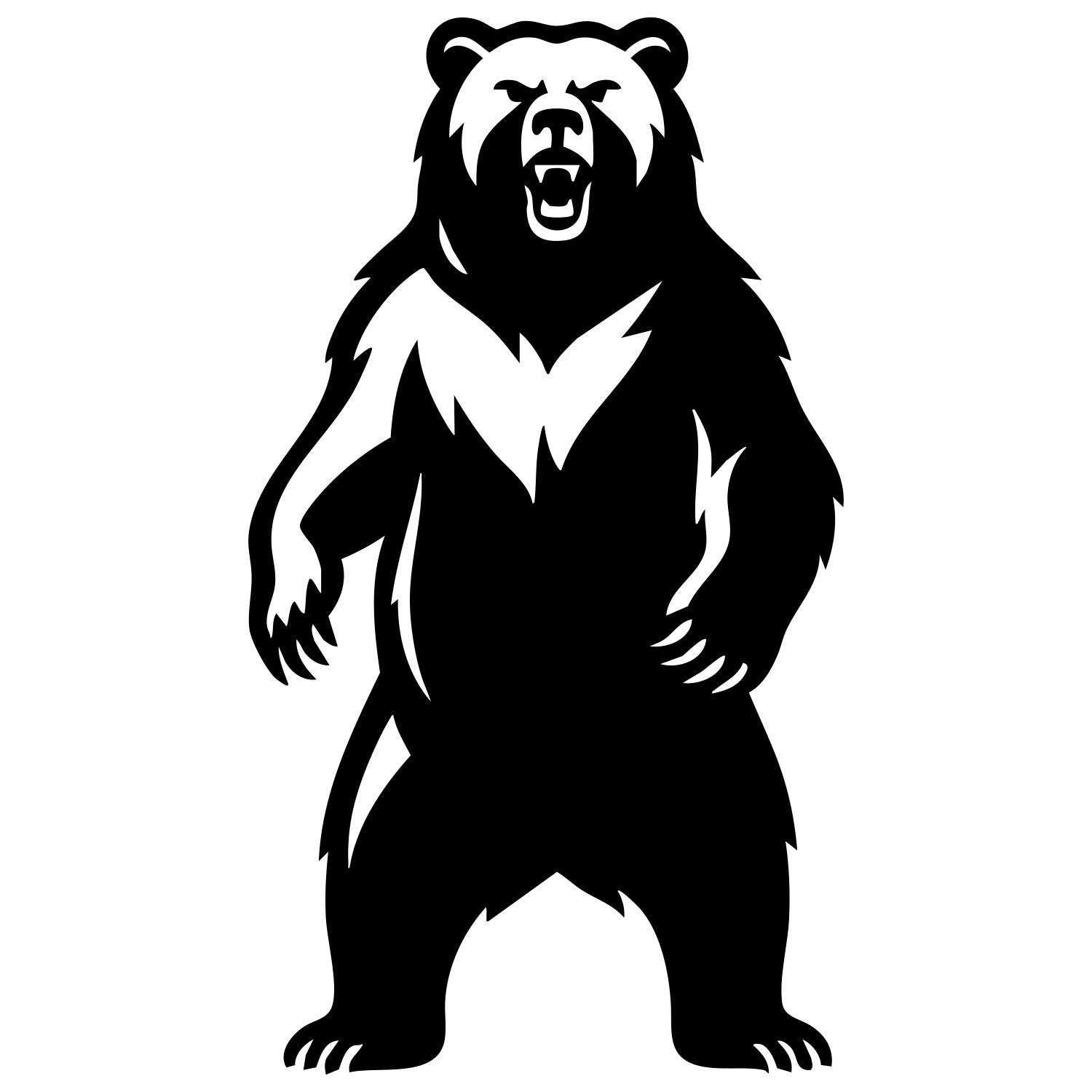 Angry Grizzly Bear DXF File – CNC Cutting Design | AWBEAR171