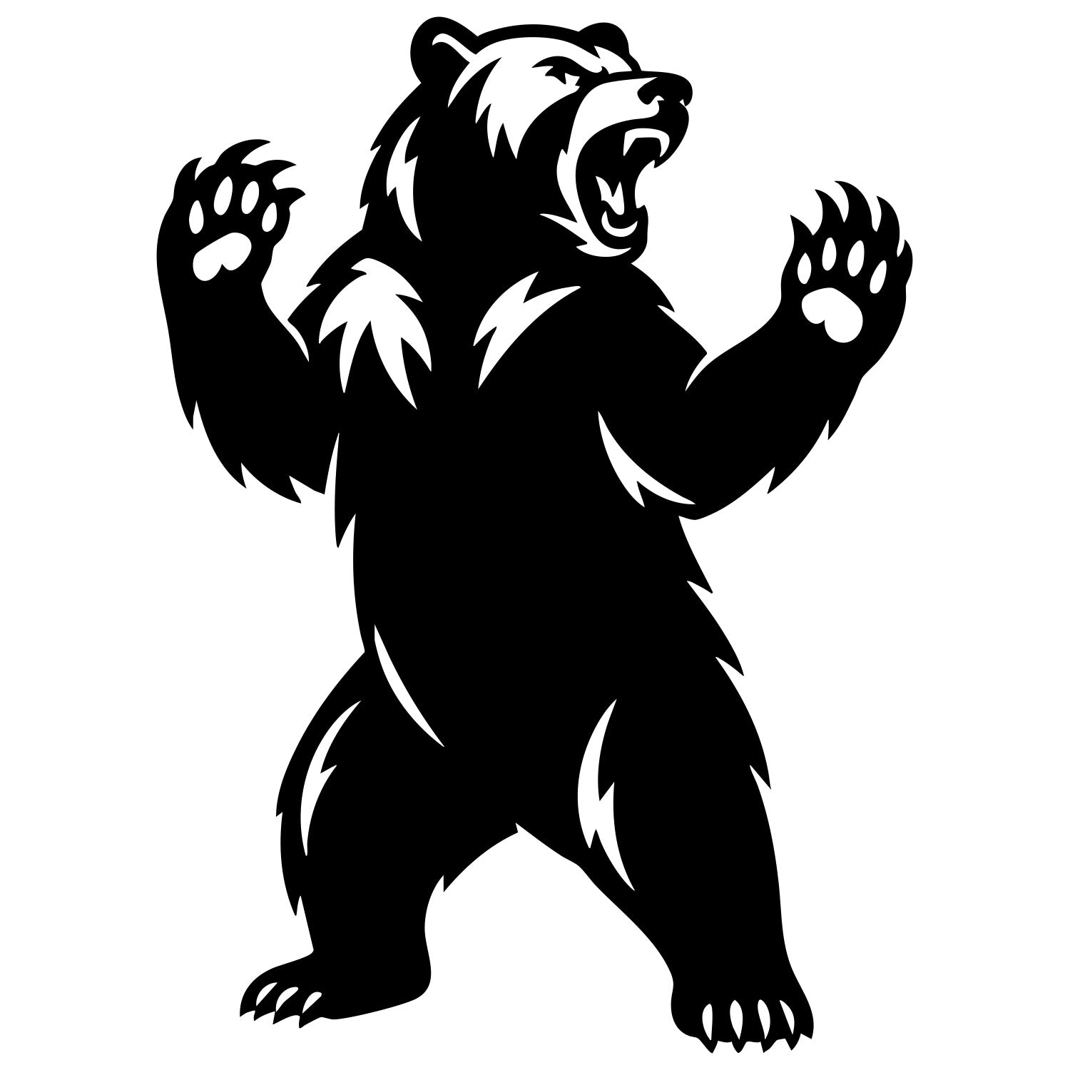 Angry Grizzly Bear DXF File – CNC Cutting Design | AWBEAR173