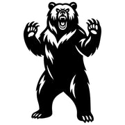 Angry Grizzly Bear DXF File – CNC Cutting Design | AWBEAR178