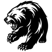 Angry Grizzly Bear DXF File – CNC Cutting Design | AWBEAR192
