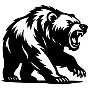 Angry Grizzly Bear DXF File – CNC Cutting Design | AWBEAR193
