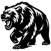 Angry Grizzly Bear DXF File – CNC Cutting Design | AWBEAR199