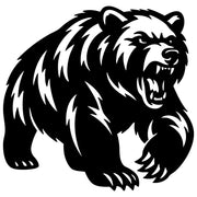 Angry Grizzly Bear DXF File – CNC Cutting Design | AWBEAR202
