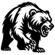 Angry Grizzly Bear DXF File – CNC Cutting Design | AWBEAR204