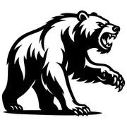 Angry Grizzly Bear DXF File – CNC Cutting Design | AWBEAR208
