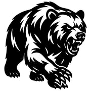 Angry Grizzly Bear DXF File – CNC Cutting Design | AWBEAR216