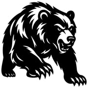 Angry Grizzly Bear DXF File – CNC Cutting Design | AWBEAR220