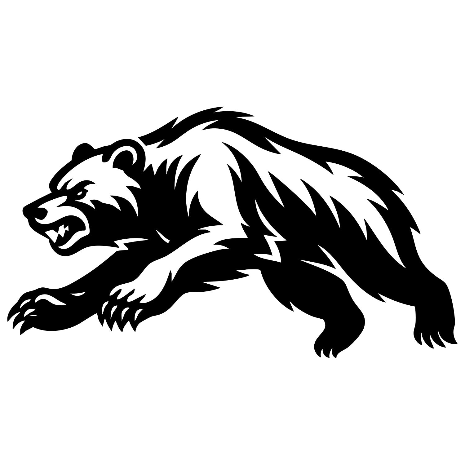 Angry Grizzly Bear DXF File – CNC Cutting Design | AWBEAR226
