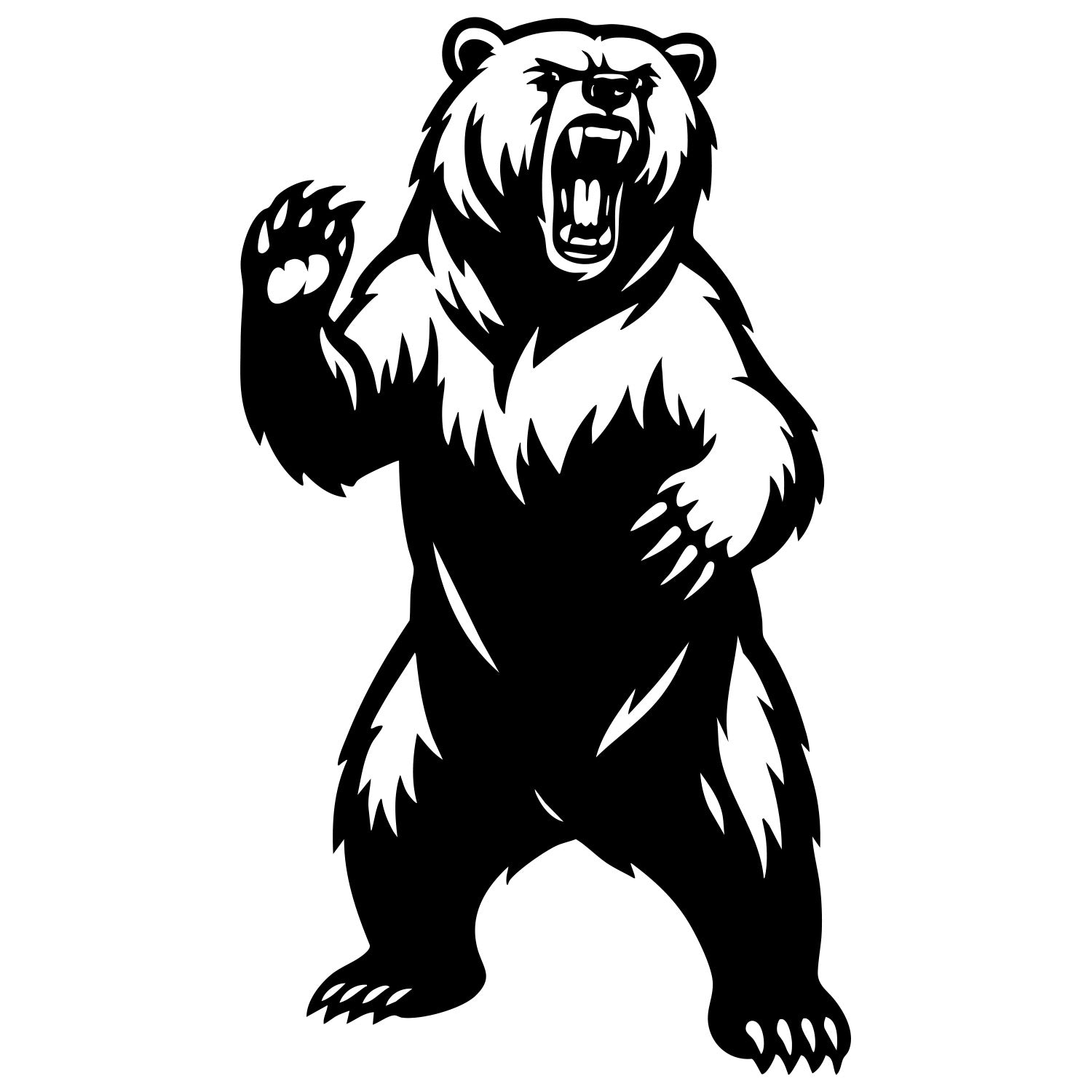 Angry Grizzly Bear DXF File – CNC Cutting Design | AWBEAR232