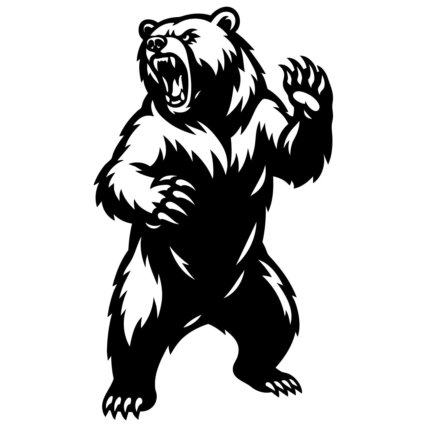 Angry Grizzly Bear DXF File – CNC Cutting Design | AWBEAR233