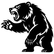 Angry Grizzly Bear DXF File – CNC Cutting Design | AWBEAR254