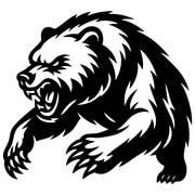 Angry Grizzly Bear DXF File – CNC Cutting Design | AWBEAR256