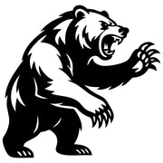 Angry Grizzly Bear DXF File – CNC Cutting Design | AWBEAR257
