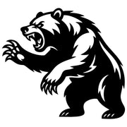 Angry Grizzly Bear DXF File – CNC Cutting Design | AWBEAR258