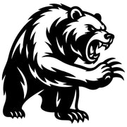Angry Grizzly Bear DXF File – CNC Cutting Design | AWBEAR259