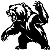 Angry Grizzly Bear DXF File – CNC Cutting Design | AWBEAR265