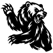 Angry Grizzly Bear DXF File – CNC Cutting Design | AWBEAR267