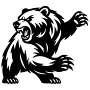 Angry Grizzly Bear DXF File – CNC Cutting Design | AWBEAR268