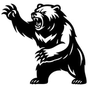 Angry Grizzly Bear DXF File – CNC Cutting Design | AWBEAR269