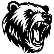 Angry Grizzly Bear Head DXF File – CNC Cutting Design | AWBEAR102