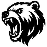 Angry Grizzly Bear Head DXF File – CNC Cutting Design | AWBEAR103