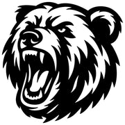 Angry Grizzly Bear Head DXF File – CNC Cutting Design | AWBEAR11