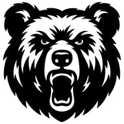 Angry Grizzly Bear Head DXF File – CNC Cutting Design | AWBEAR12