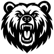 Angry Grizzly Bear Head DXF File – CNC Cutting Design | AWBEAR15
