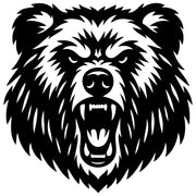 Angry Grizzly Bear Head DXF File – CNC Cutting Design | AWBEAR19