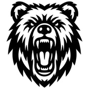 Angry Grizzly Bear Head DXF File – CNC Cutting Design | AWBEAR194