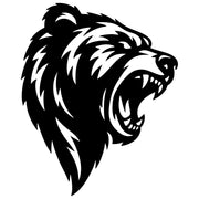 Angry Grizzly Bear Head DXF File – CNC Cutting Design | AWBEAR197