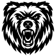 Angry Grizzly Bear Head DXF File – CNC Cutting Design | AWBEAR200