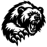 Angry Grizzly Bear Head DXF File – CNC Cutting Design | AWBEAR21
