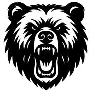 Angry Grizzly Bear Head DXF File – CNC Cutting Design | AWBEAR22