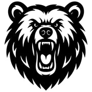 Angry Grizzly Bear Head DXF File – CNC Cutting Design | AWBEAR26