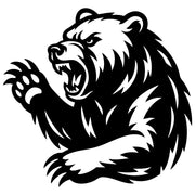 Angry Grizzly Bear Head DXF File – CNC Cutting Design | AWBEAR264