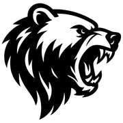 Angry Grizzly Bear Head DXF File – CNC Cutting Design | AWBEAR27