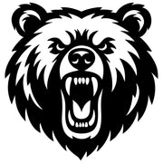 Angry Grizzly Bear Head DXF File – CNC Cutting Design | AWBEAR274