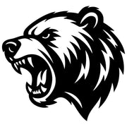 Angry Grizzly Bear Head DXF File – CNC Cutting Design | AWBEAR275