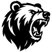 Angry Grizzly Bear Head DXF File – CNC Cutting Design | AWBEAR276